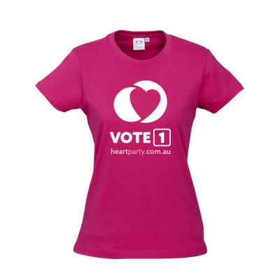 LADIES round neck t-shirt - fushia Thumbnail